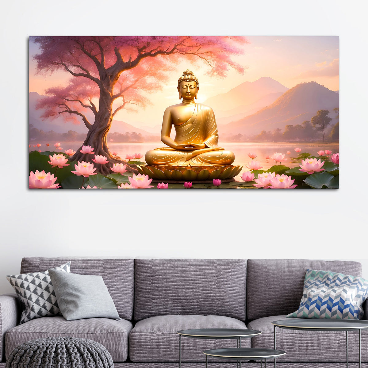 Peaceful Spiritual Buddha Decorative Painting for Home & Office