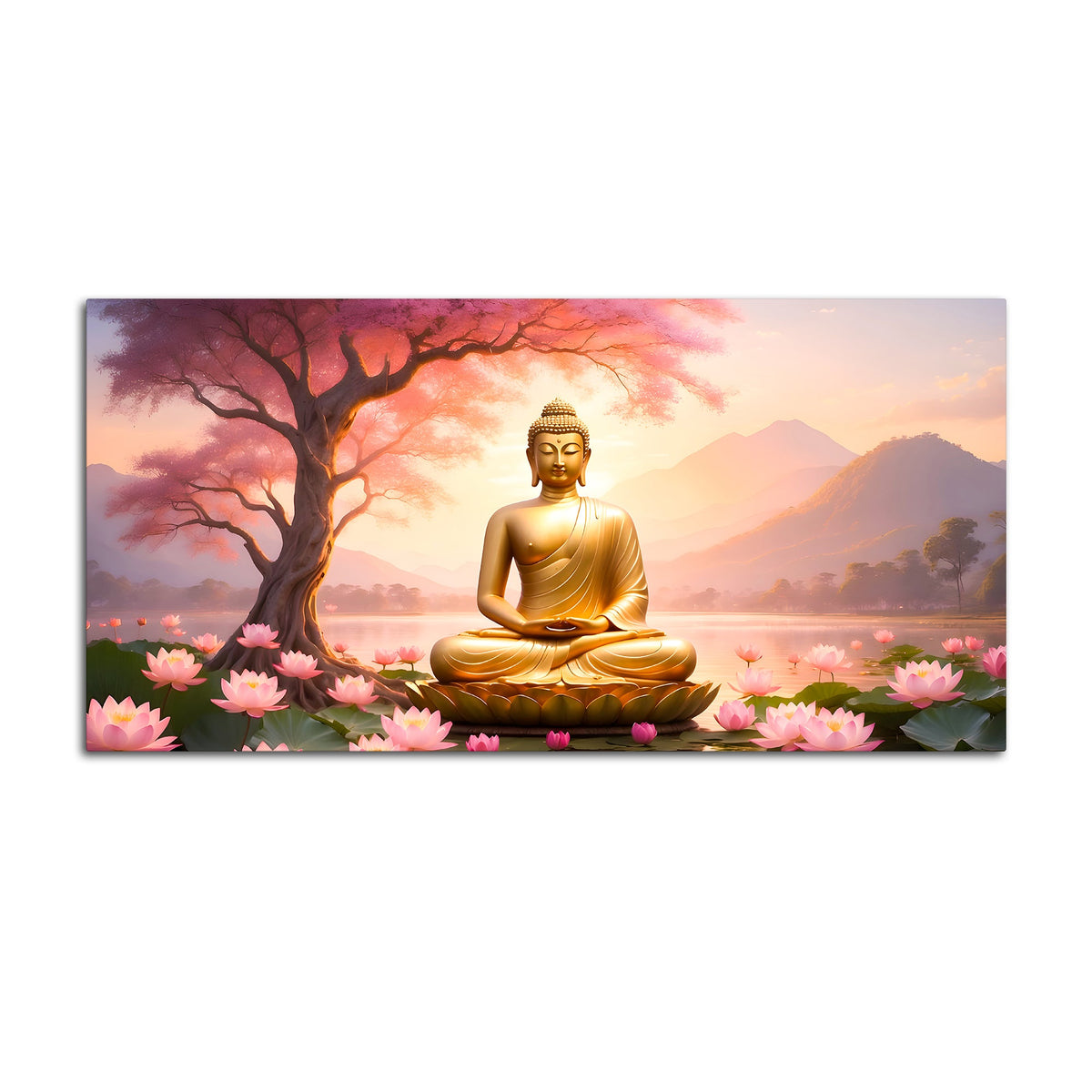Peaceful Spiritual Buddha Decorative Painting for Home & Office