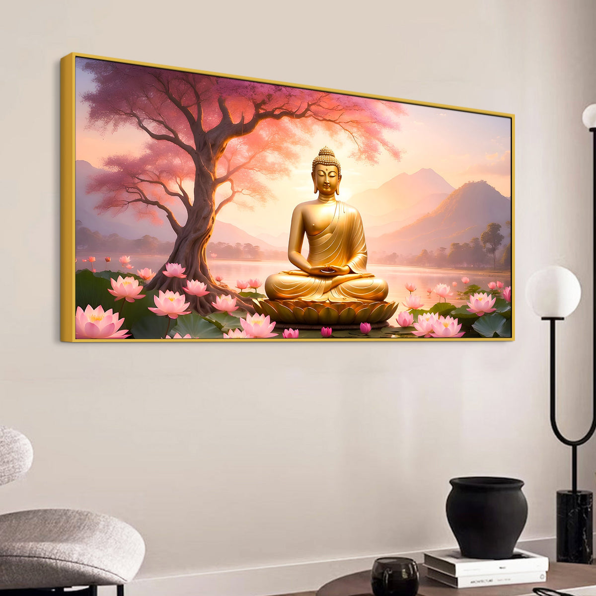 Peaceful Spiritual Buddha Decorative Painting for Home & Office