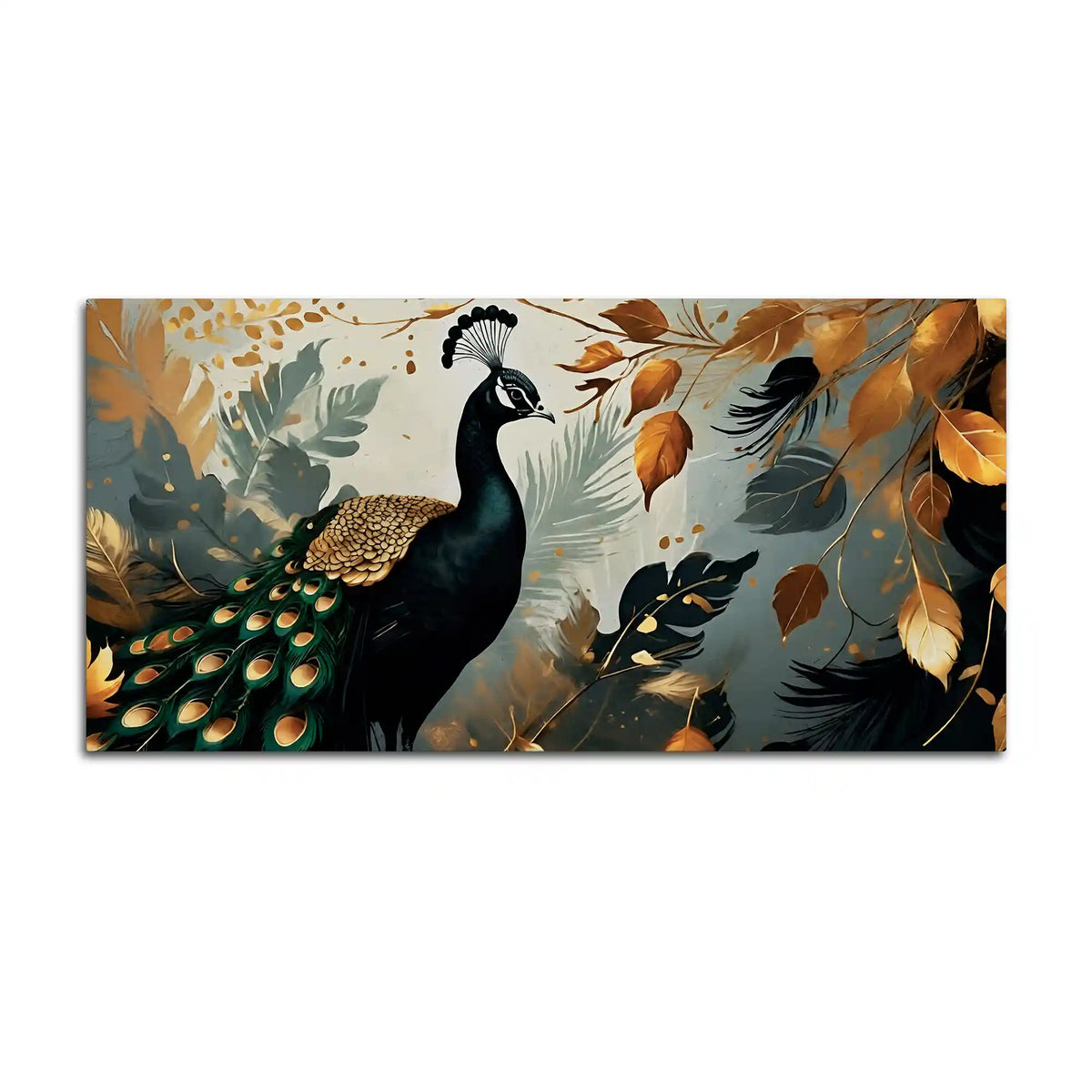 Peacock Nature Canvas Wall Abstract Painting