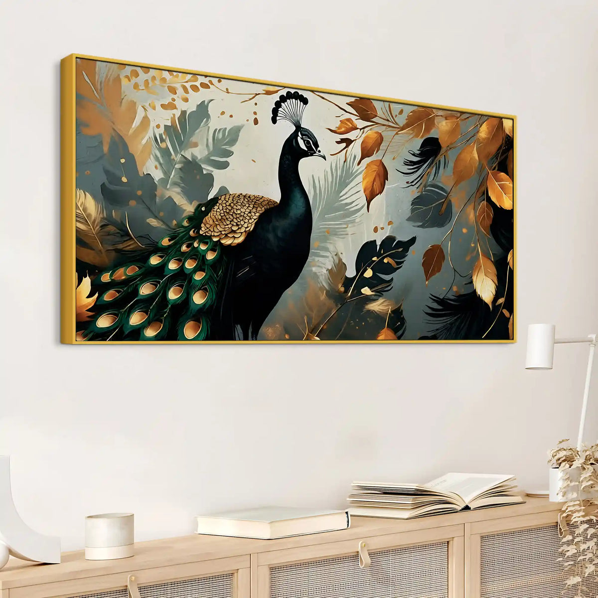 Peacock Nature Canvas Wall Abstract Painting