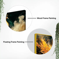Phenomenal Golden Peacock Rising Through Mist Abstract Canvas Wall Painting