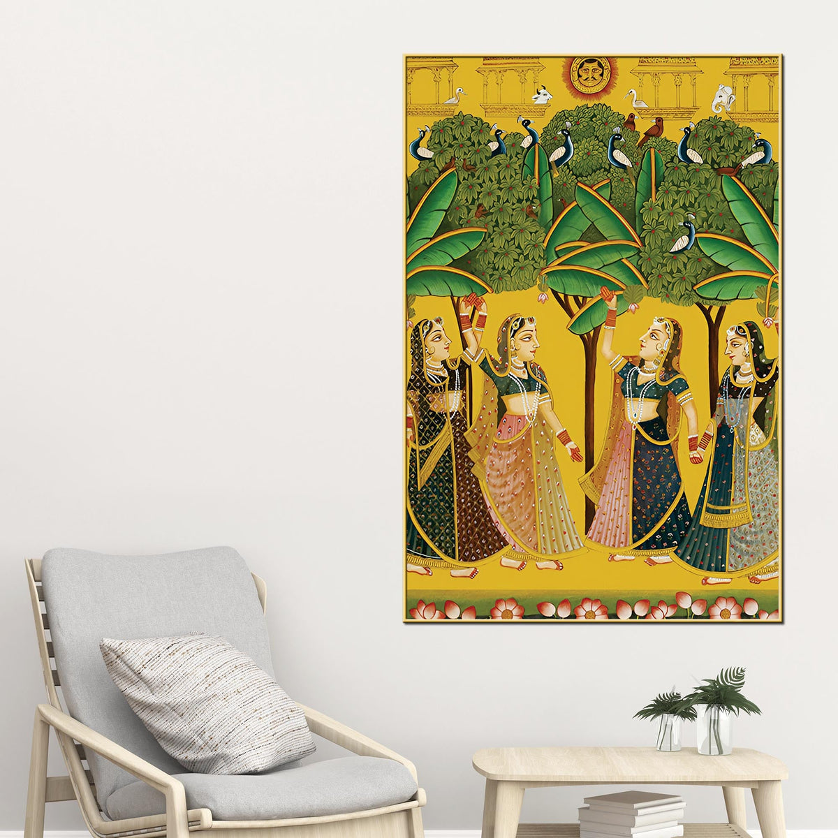 Pichwai Art Gopi Dance Canvas Painting | Traditional Indian Wall Decor