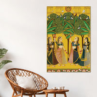 Pichwai Art Gopi Dance Canvas Painting | Traditional Indian Wall Decor