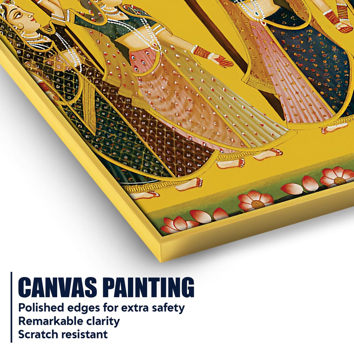 Pichwai Art Gopi Dance Canvas Painting | Traditional Indian Wall Decor