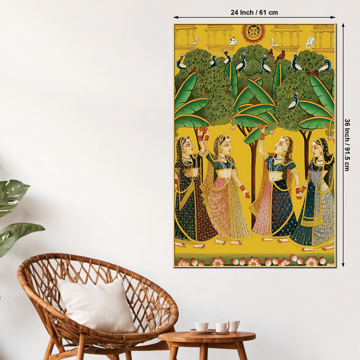 Pichwai Art Gopi Dance Canvas Painting | Traditional Indian Wall Decor