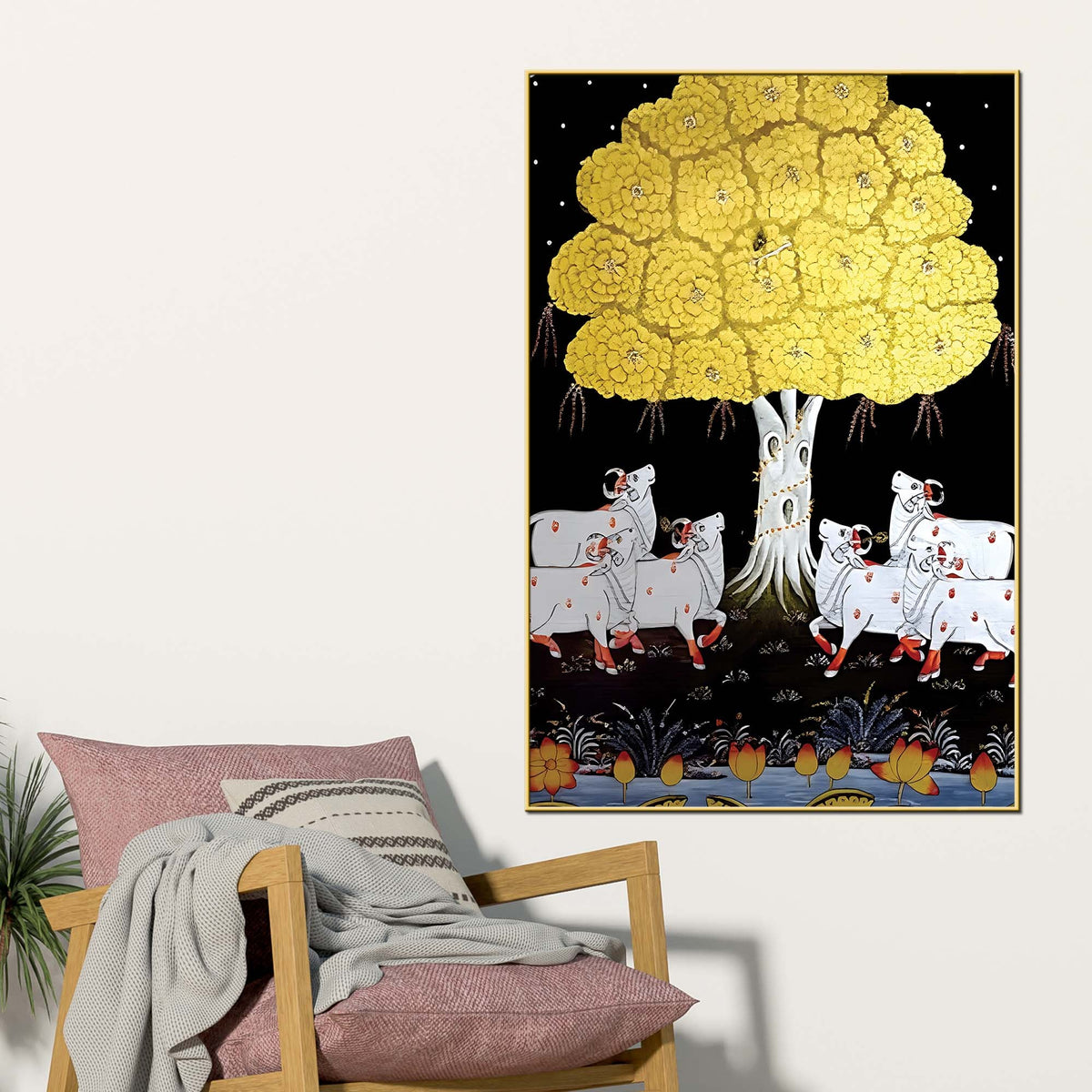 Pichwai Cow Canvas Painting | Ethnic Indian Décor