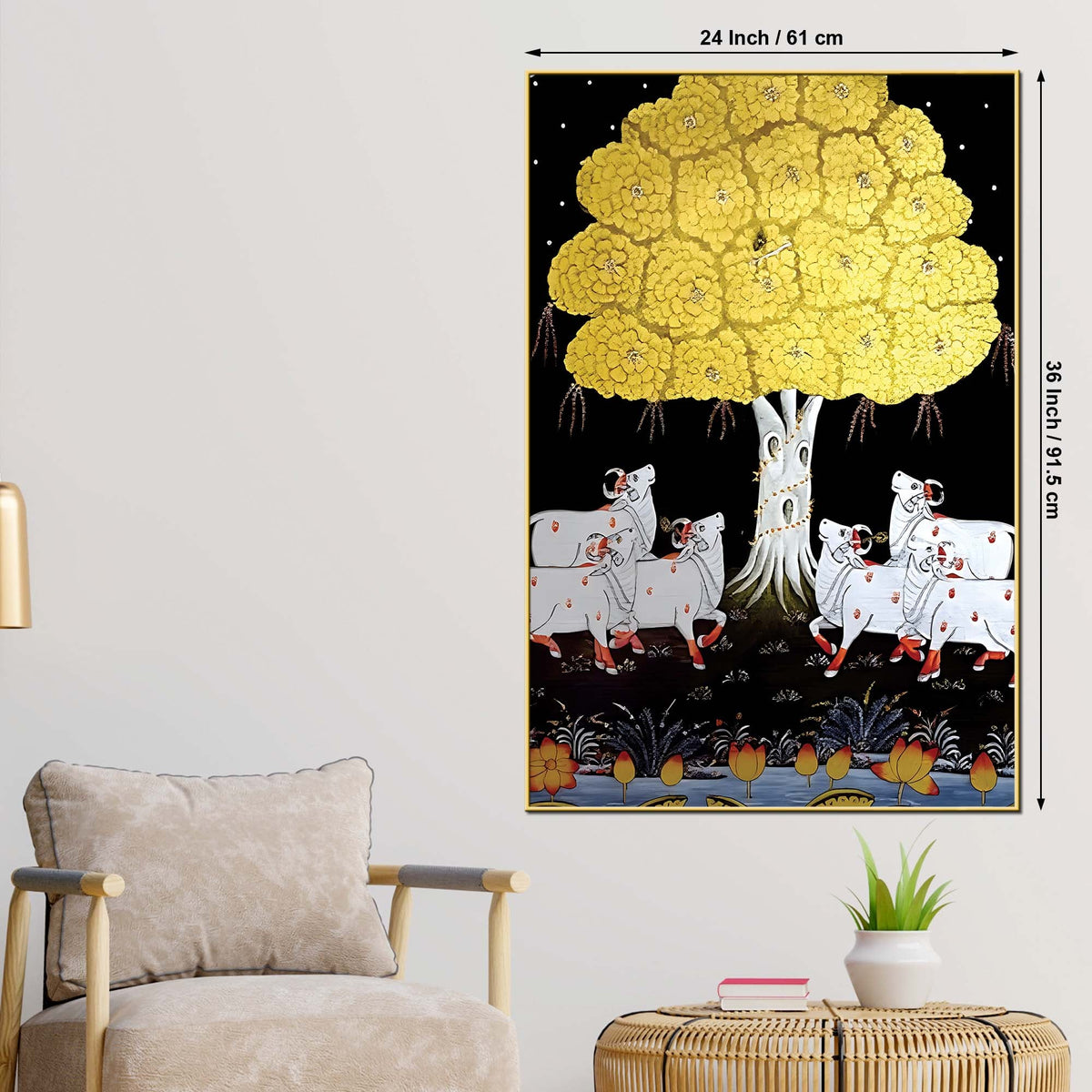 Pichwai Cow Canvas Painting | Ethnic Indian Décor