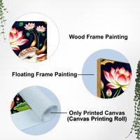 Pichwai Gau Mata Cow & Calf Canvas Wall Painting | Traditional Indian Cow Painting for Home
