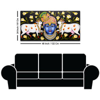 Pichwai Shrinath ji Face Painting | Sacred Cow Spiritual Wall Art