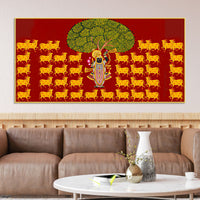 Pichwai Shrinath Ji Wall Art with Cows Painting | Premium Devotional Decor