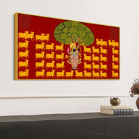 Pichwai Shrinath Ji Wall Art with Cows Painting | Premium Devotional Decor