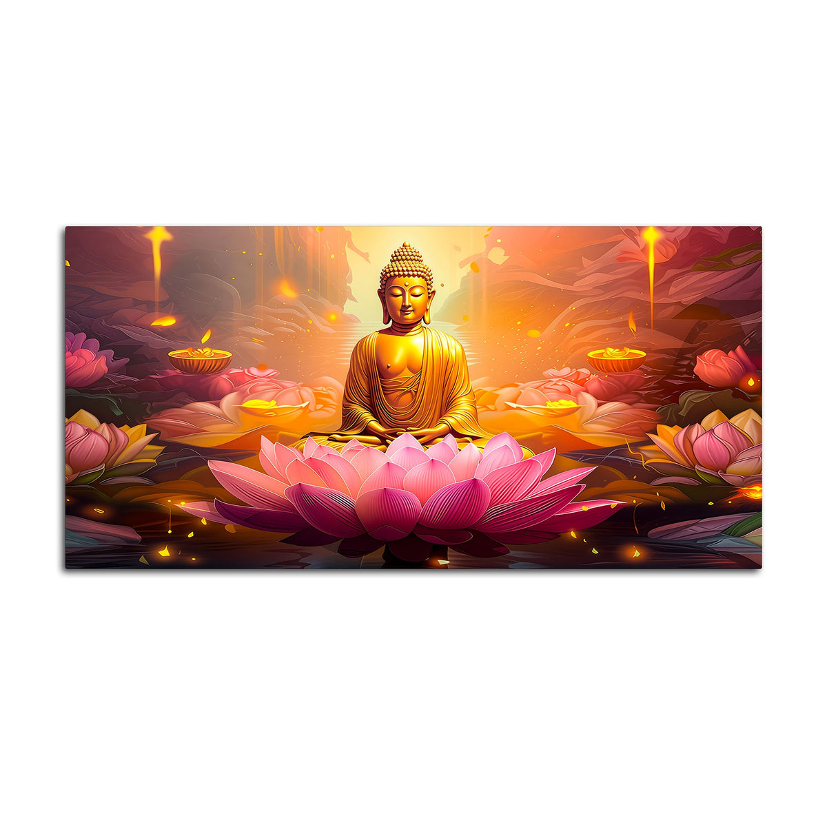 Positive Vibes Gautam Buddha Wall Painting
