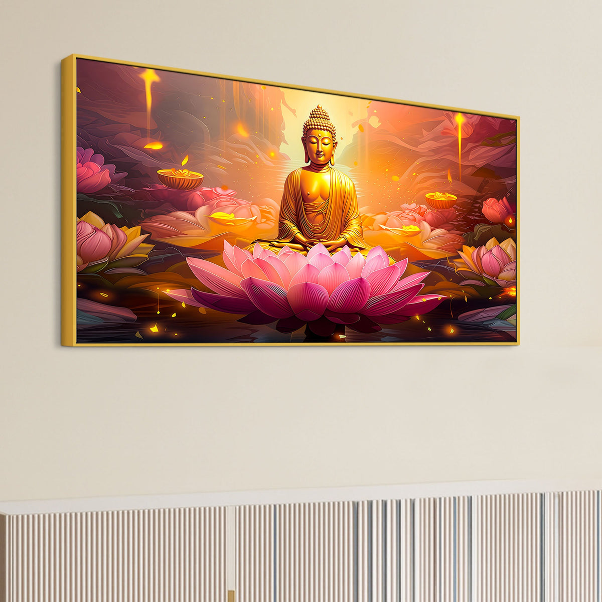 Positive Vibes Gautam Buddha Wall Painting
