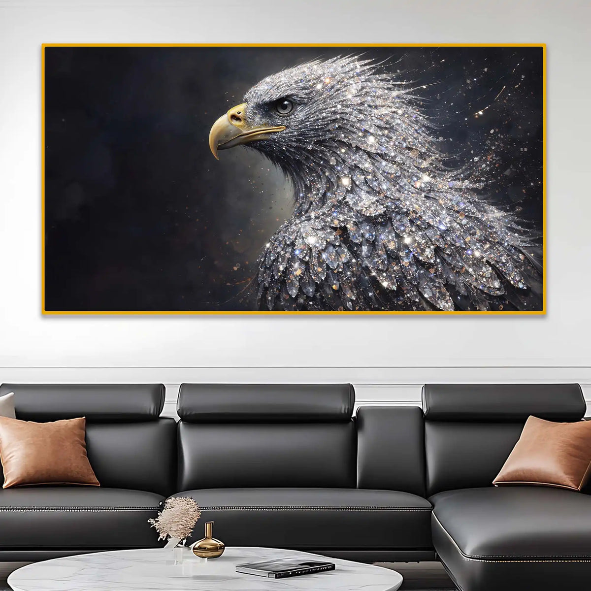 Powerful Eagle Crystal Glass Painting Modern Décor
