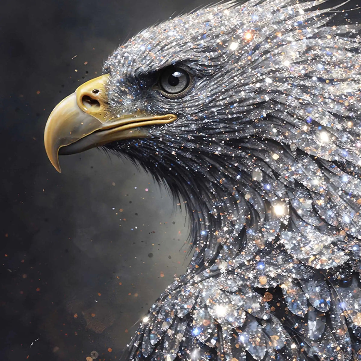 Powerful Eagle Crystal Glass Painting Modern Décor