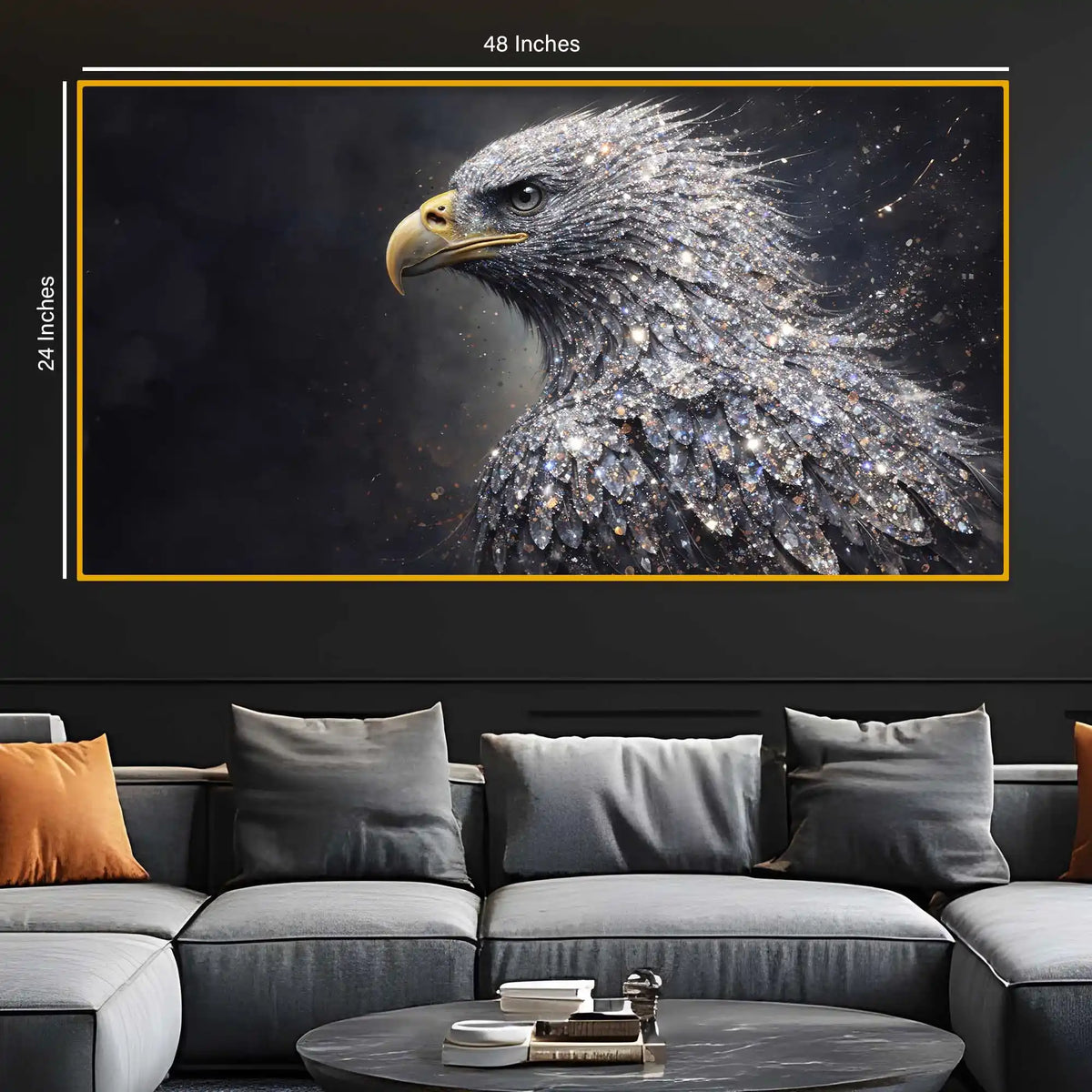 Powerful Eagle Crystal Glass Painting Modern Décor
