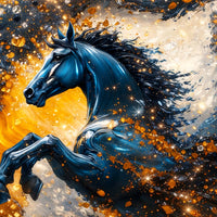 Powerful Horse Crystal Glass Wall Painting for Premium Decor