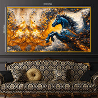 Powerful Horse Crystal Glass Wall Painting for Premium Decor