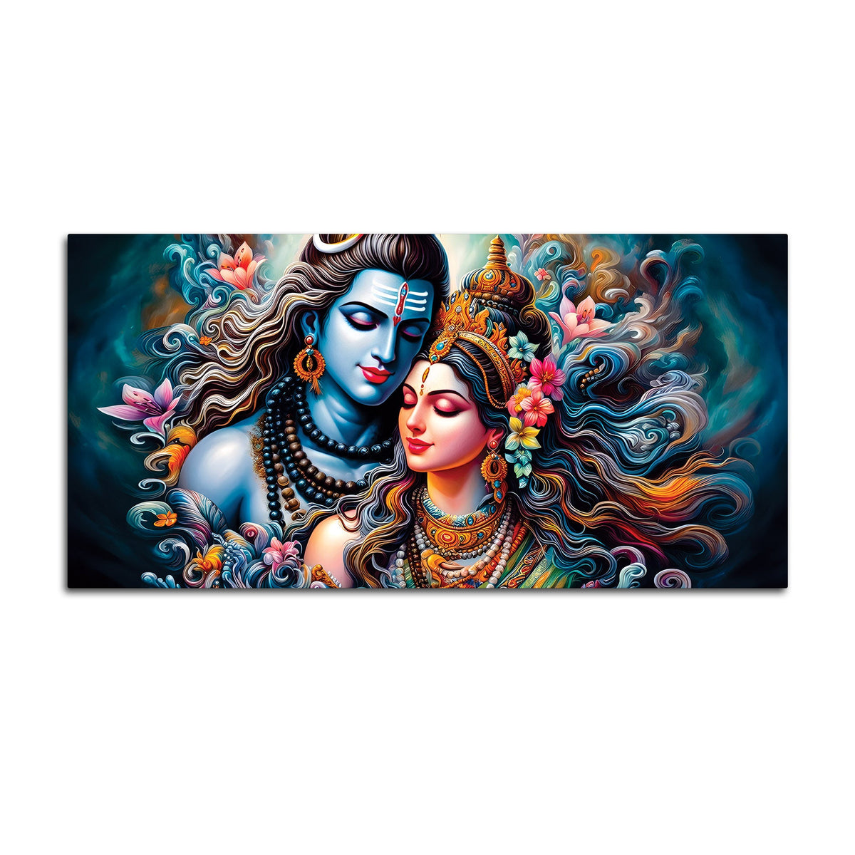 Powerful Mahadev Canvas Painting for Living Room Interior