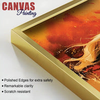 Powerful Running White Horse Canvas Wall Painting