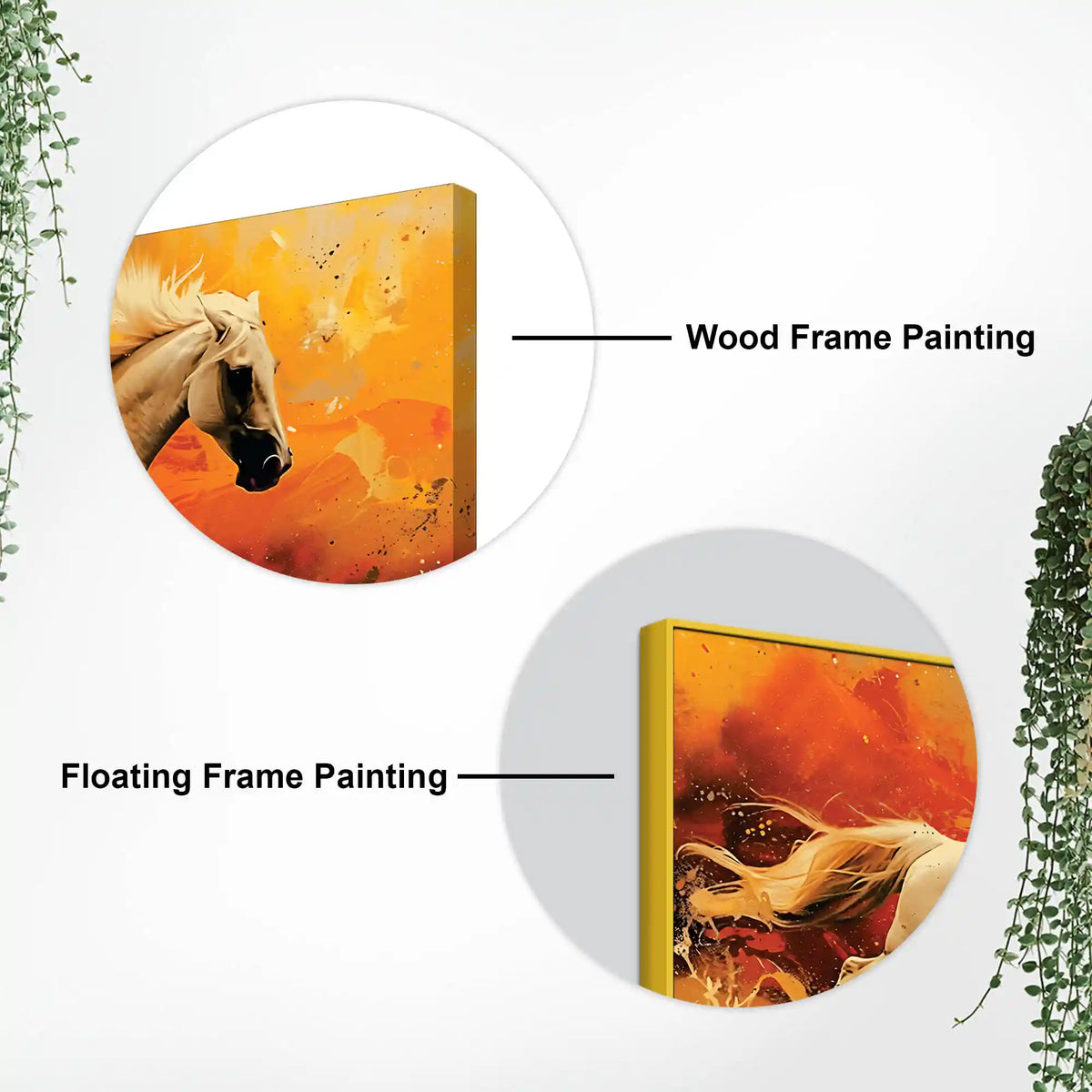 Powerful Running White Horse Canvas Wall Painting