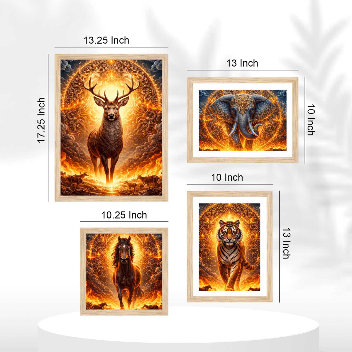 Powerful Wildlife Wall Frame Set of Four