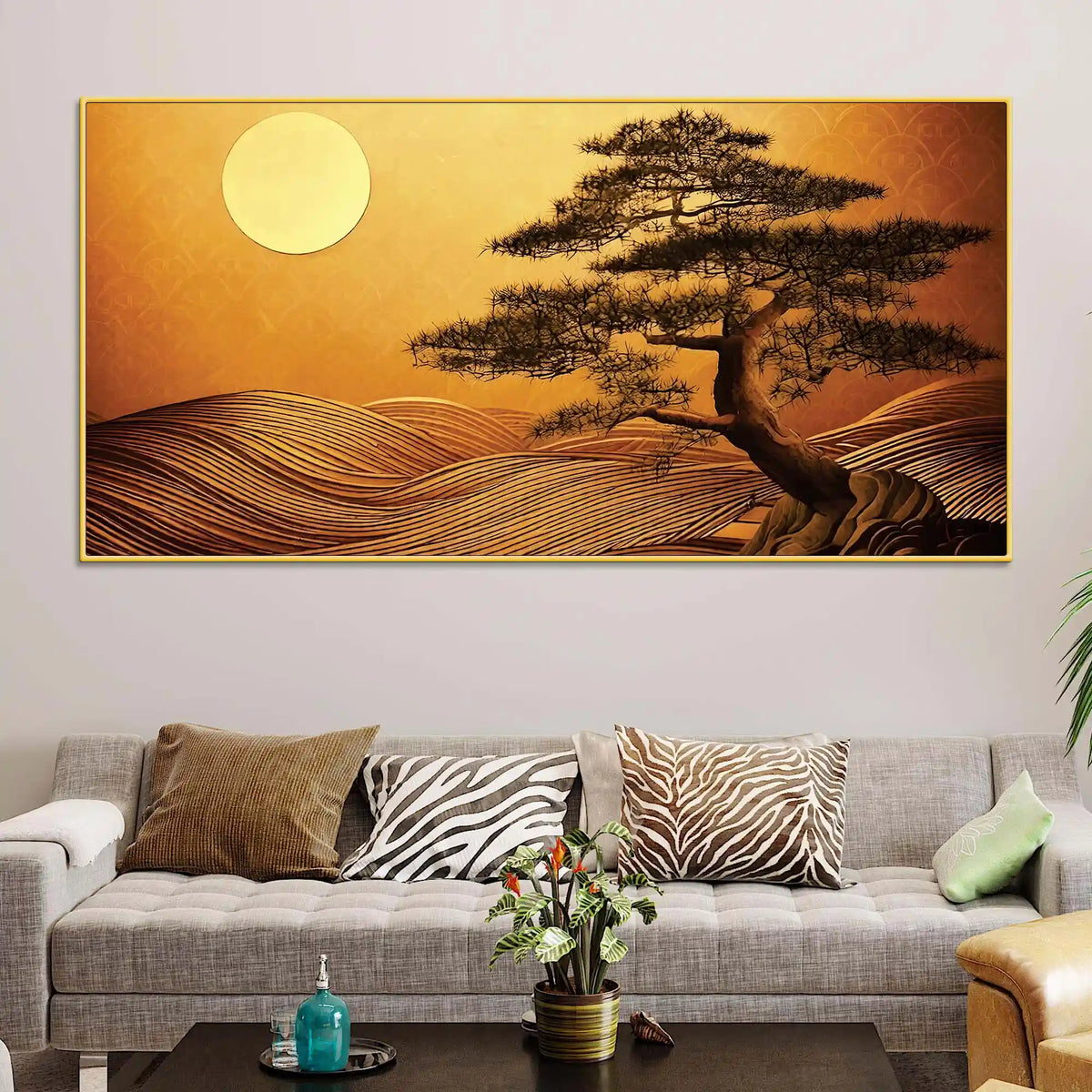 Premium Abstract Desert Tree Canvas Wall Painting