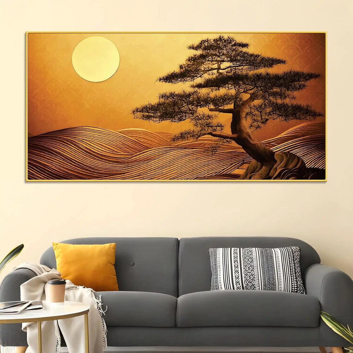 Premium Abstract Desert Tree Canvas Wall Painting