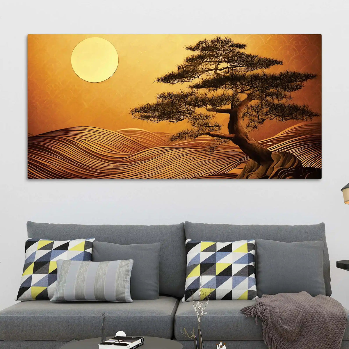 Premium Abstract Desert Tree Canvas Wall Painting