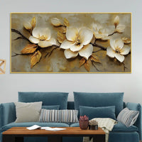 Premium Abstract Flower Branch Canvas Wall Painting for Home Décor