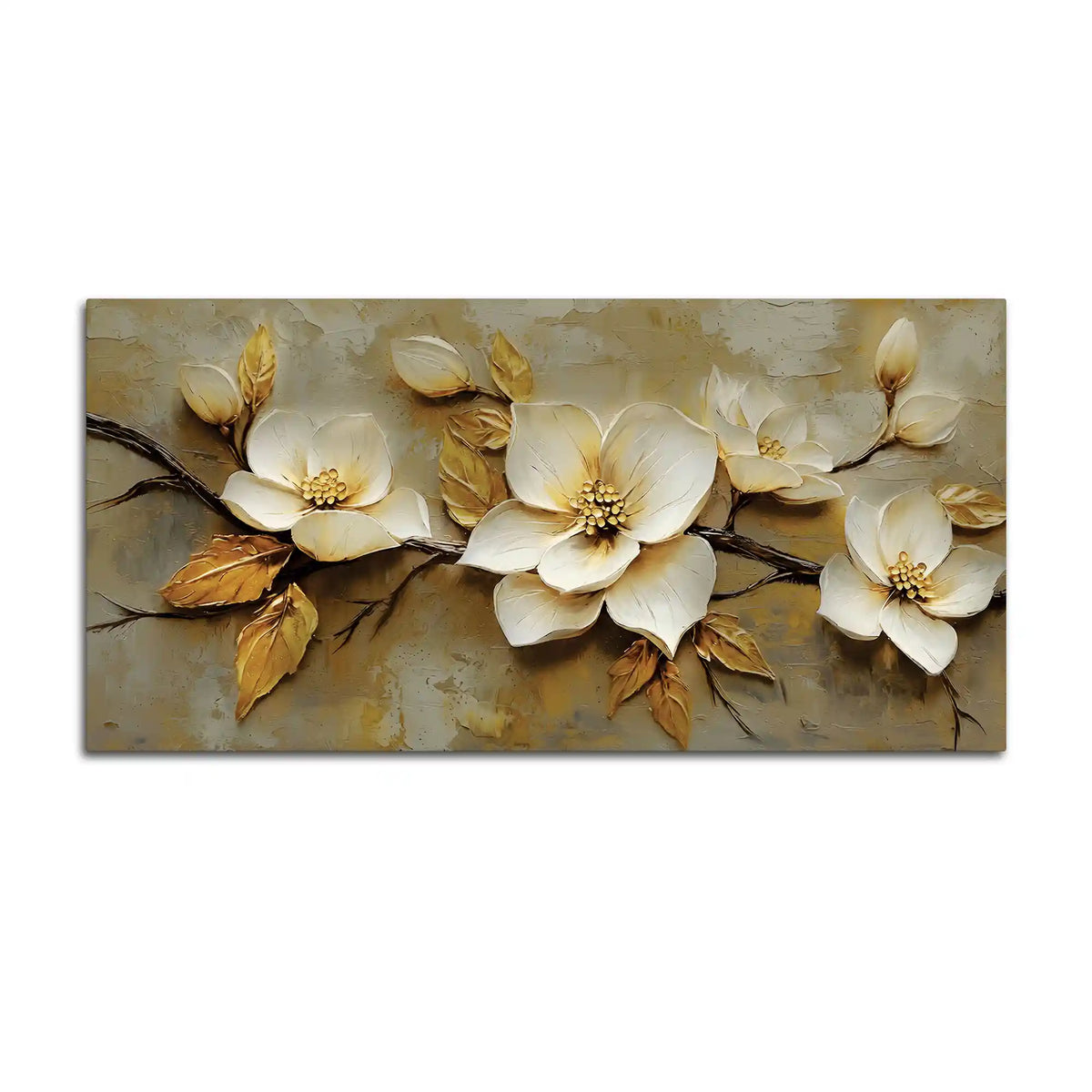 Premium Abstract Flower Branch Canvas Wall Painting for Home Décor