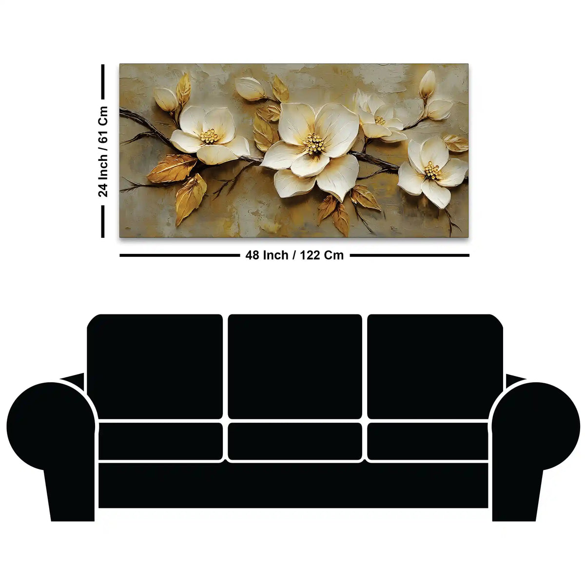 Premium Abstract Flower Branch Canvas Wall Painting for Home Décor