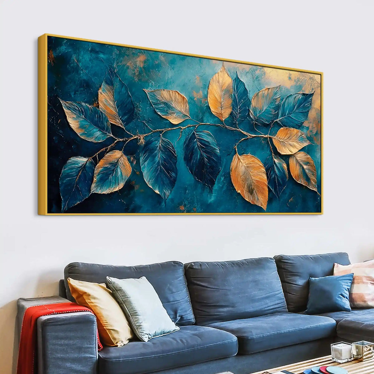 Premium Abstract Leaf Canvas Painting for Modern Home