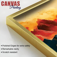 Premium Abstract Mountain Sunset Canvas Painting