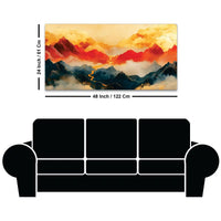 Premium Abstract Mountain Sunset Canvas Painting