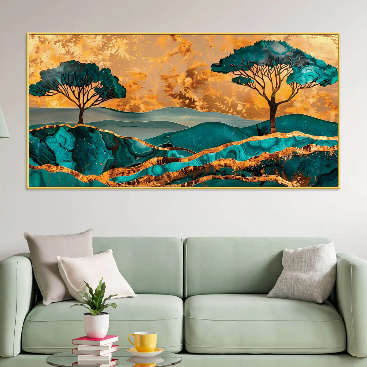 Premium Abstract Nature Tree Canvas Wall Painting for Home Decor