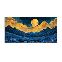 Premium Abstract Night Sky Mountain Canvas Painting
