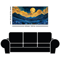 Premium Abstract Night Sky Mountain Canvas Painting