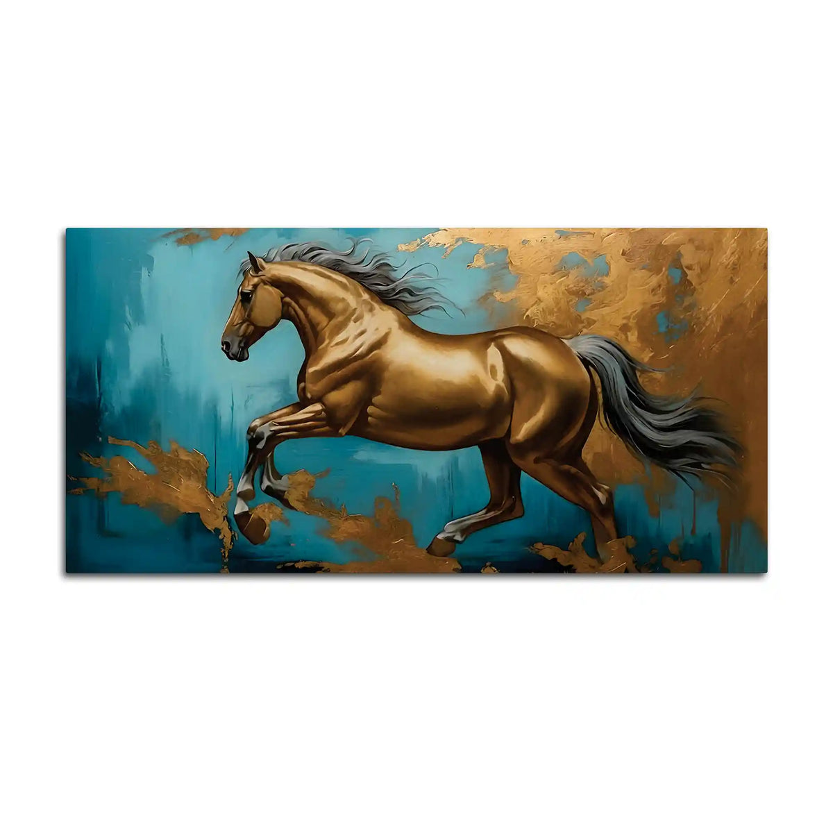 Premium Abstract Running Horse Canvas Wall Art Modern Painting