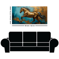 Premium Abstract Running Horse Canvas Wall Art Modern Painting