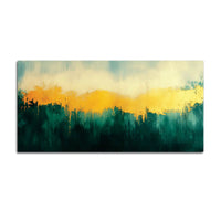 Premium Abstract Teal Green Golden Canvas Wall Painting for Home & Office