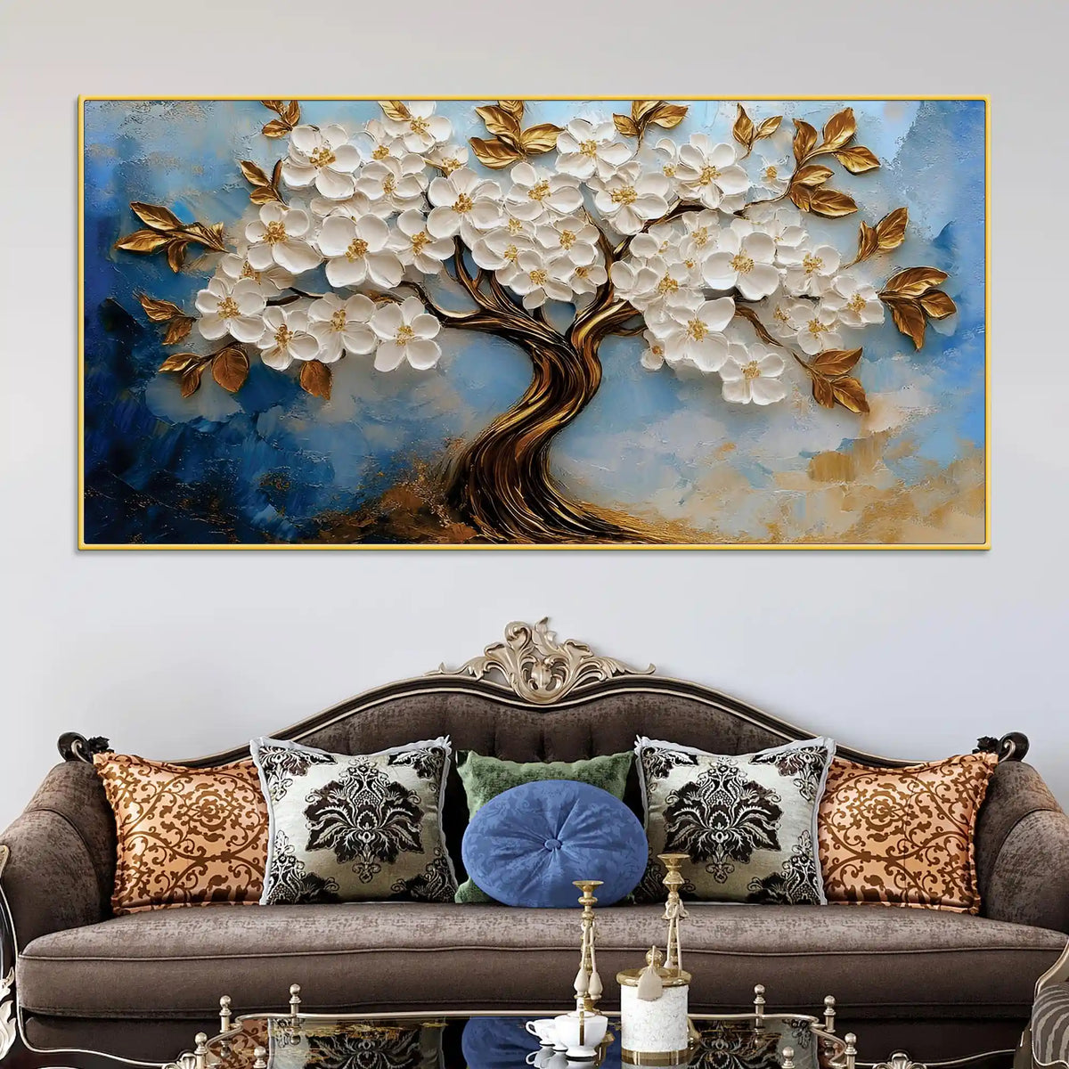 Premium Abstract Tree Canvas Painting for Bedroom Decor