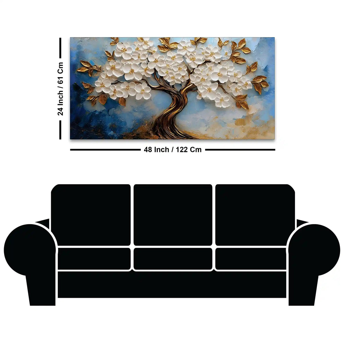 Premium Abstract Tree Canvas Painting for Bedroom Decor