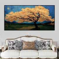 Premium Abstract Wide Tree Canvas Wall Painting