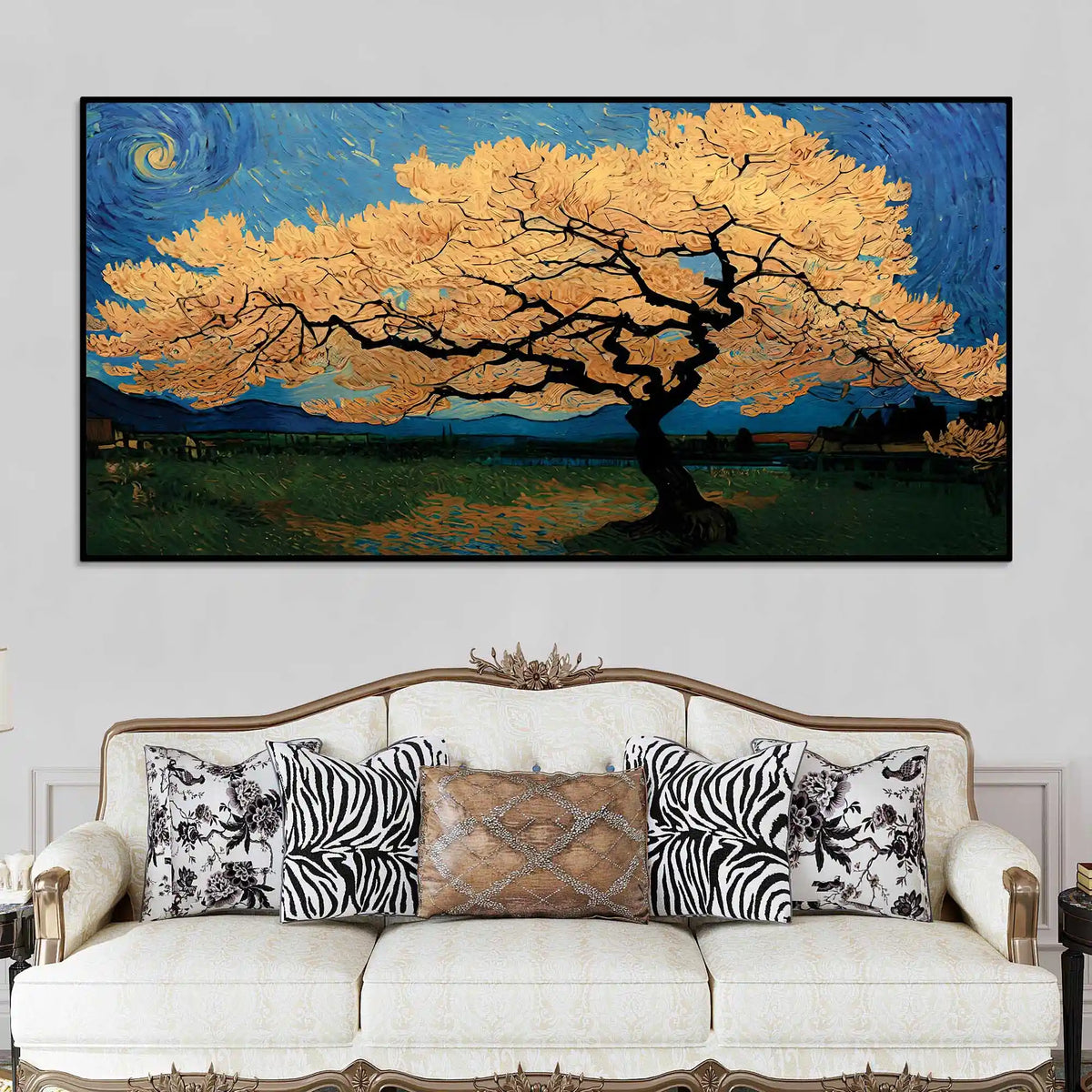 Premium Abstract Wide Tree Canvas Wall Painting
