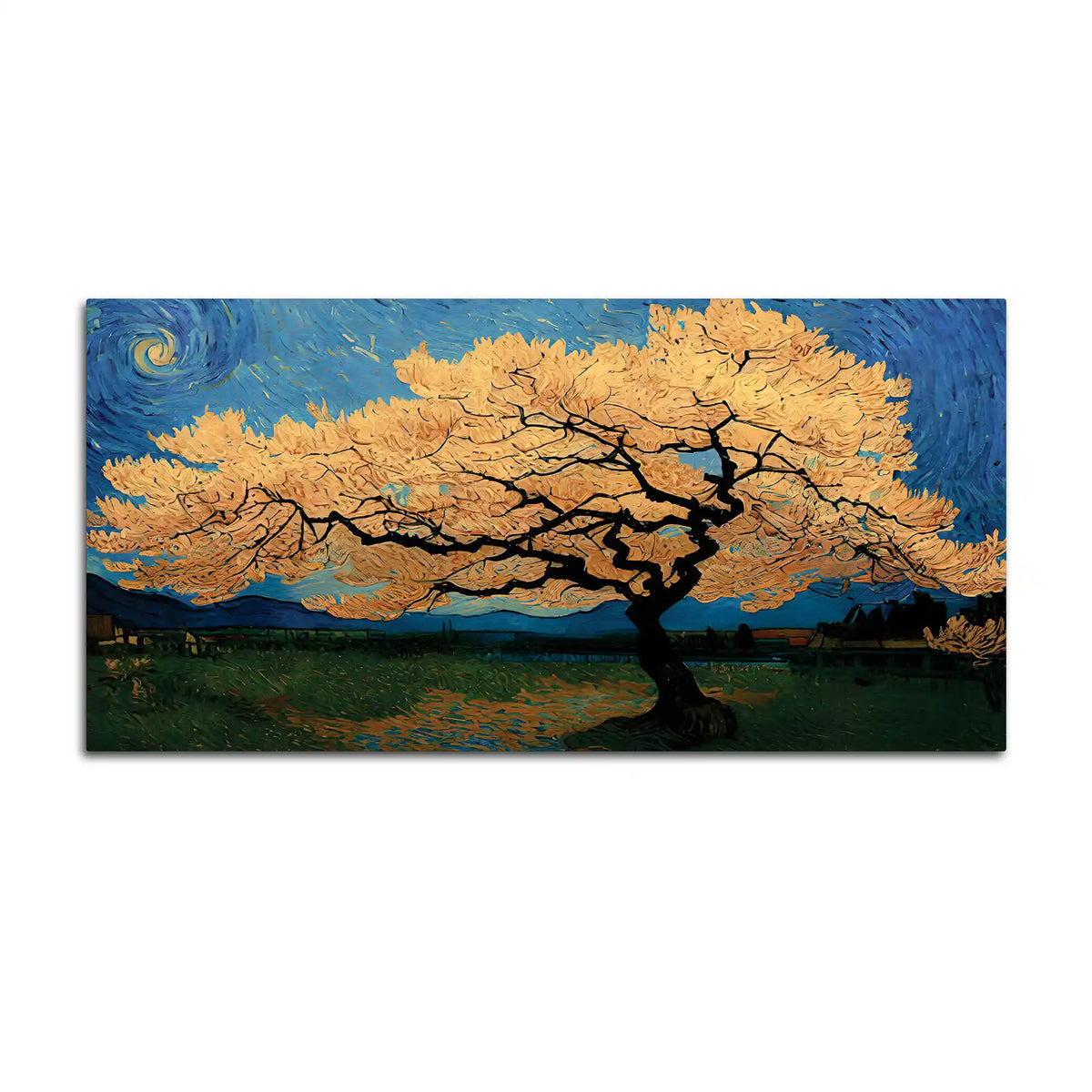 Premium Abstract Wide Tree Canvas Wall Painting