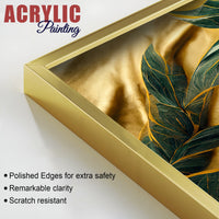 Premium Art of Leaves Acrylic Art Floating Wall Painting Set Of 2
