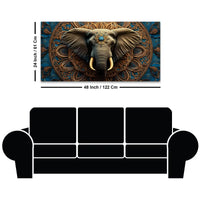 Premium Artistic Elephant Head Mandala Canvas Wall Painting for Home