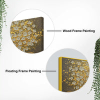 Premium Artistic Golden Blossom Tree Abstract Canvas Wall Painting